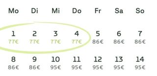 Verfügbarkeiten im Sommer Camper Miete